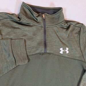 Under Armour ColdGear Mens 1/4 Zip Pullover Long Sleeve Olive Army Green Size‎ M